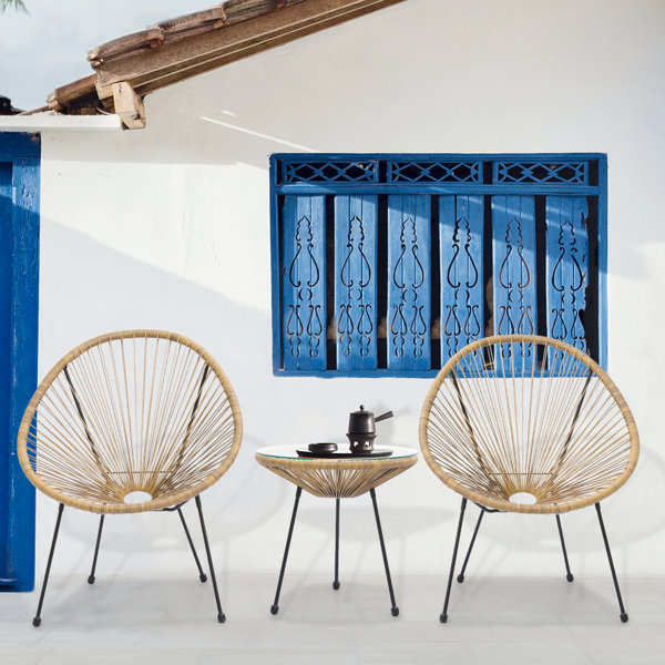 Oliver Jimmye 3Piece Acapulco Table Chairs Bistro Set with